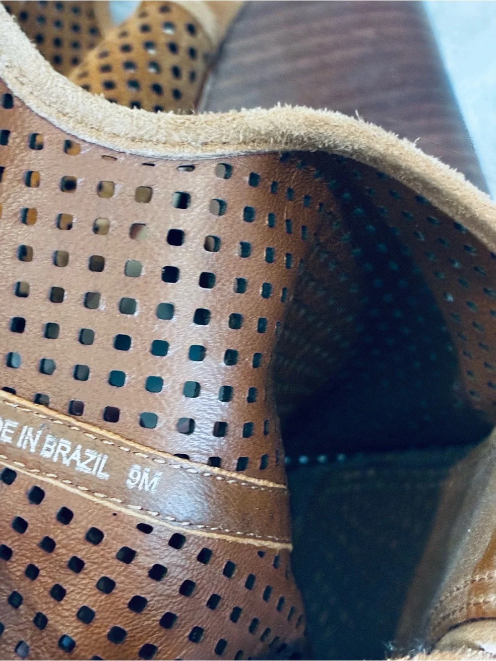 Tory Burch Brown Perforated Suede Peep-Toe Wedge Sandals